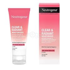 Neutrogena Clear & Radiant Oil Free Moisturiser with Pink Grapefruit Fragrance – 50ml | Hydrating Glow Cream | Tanzim Store